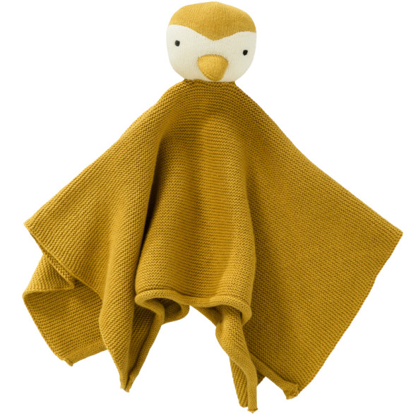 Doudou plat en tricot coton bio "Pingouin"