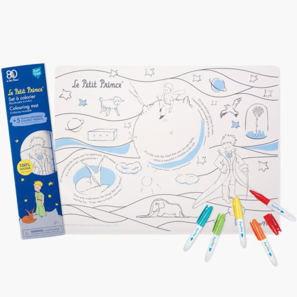 Set de table à colorier en silicone "Le Petit Prince" + Feutres Super Petit