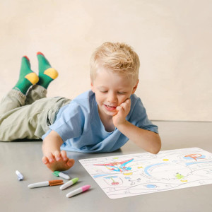 Set de table à colorier en silicone "Le Petit Prince" + Feutres Super Petit