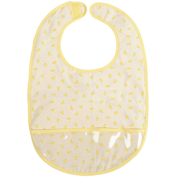 Bavoir avec poche en coton "Les Poussins" (6-24 mois)