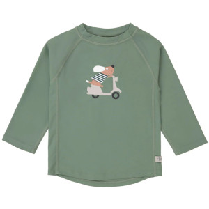 T-shirt bébé anti-UV manches longues "Scooter Chien Vert" Lassig