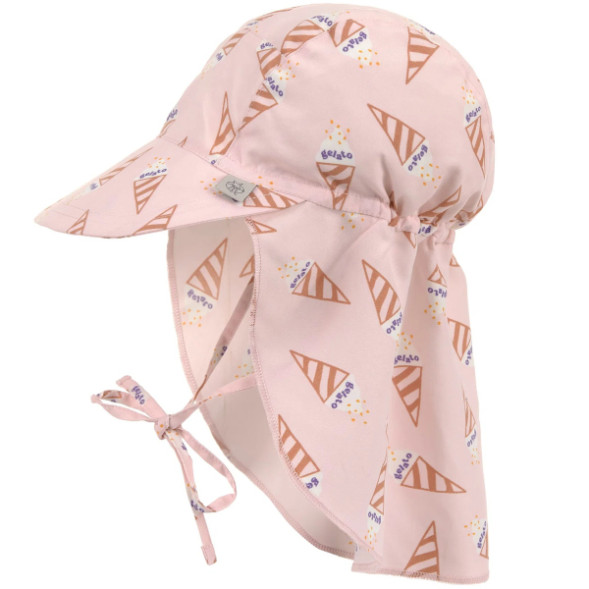 Chapeau saharienne bébé anti-UV en PET recyclé "Ice Cream Rose"