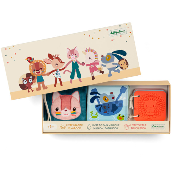 Coffret de 3 livres sensoriels bébé "Jardin" (3-24 mois)