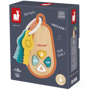 Porte-clés Sonore en bois (18-36 mois) Janod