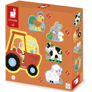 Puzzles évolutifs "Ferme" (2-5 ans) Janod