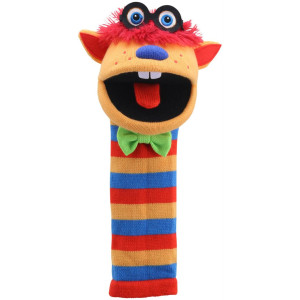 Marionnette Eco Sockettes "Humphrey" avec couineur (18 mois et +) The Puppet Company