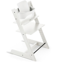 Chaise Haute en bois Tripp Trapp "Blanc" + Kit Baby Set Stokke