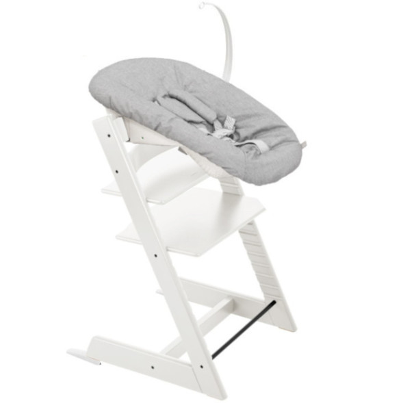Chaise Haute Tripp Trapp "Blanc" en bois de hêtre + Set Nouveau-né