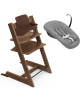 Chaise Haute Tripp Trapp "Brun Chaud" en bois de hêtre + Baby Set + Set Nouveau-né