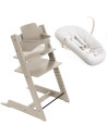Chaise Haute Tripp Trapp "Gris Cashmere" en bois de hêtre + Baby Set + Set Nouveau-né