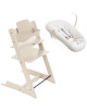 Chaise Haute Tripp Trapp "Blanc Vanille" en bois de hêtre + Baby Set + Set Nouveau-né
