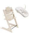 Chaise Haute Tripp Trapp "Blanc Vanille" en bois de hêtre + Baby Set + Set Nouveau-né