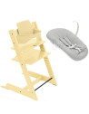 Chaise Haute Tripp Trapp "Lemon Yellow" en bois de hêtre + Baby Set + Set Nouveau-né