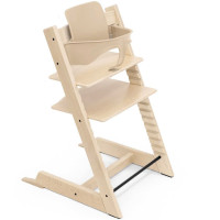 Chaise Haute évolutive en bois de hêtre Tripp Trapp "Naturel" + Kit Baby Set Stokke