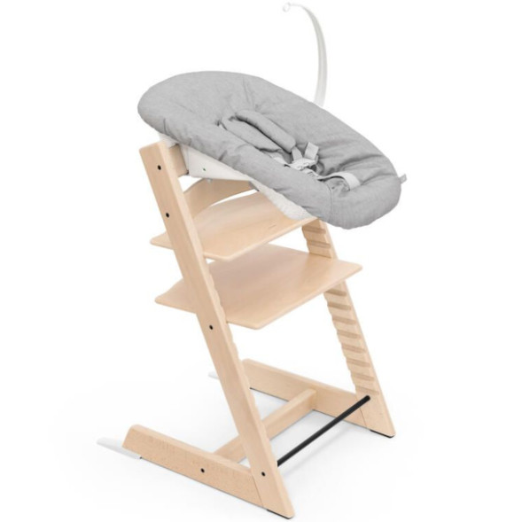 Chaise Haute Tripp Trapp "Naturel" en bois de hêtre + Baby Set + Plateau