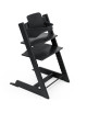 Chaise Haute Tripp Trapp "Noir" en bois de hêtre + Baby Set