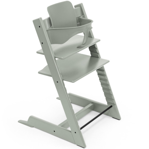 Chaise Haute Tripp Trapp "Vert Glacier" en bois de hêtre + Baby Set