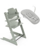 Chaise Haute Tripp Trapp "Vert Glacier" en bois de hêtre + Baby Set + Set Nouveau-né