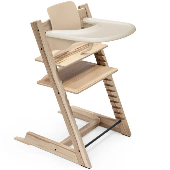 Chaise Haute Tripp Trapp "Wild Wood" en bois de hêtre + Baby Set + Plateau