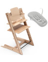 Chaise Haute Tripp Trapp "Wild Wood" en bois de hêtre + Baby Set + Set Nouveau-né