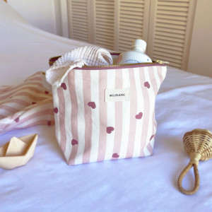 Trousse de toilette en coton Jeanette "Candy Cane" Milinane
