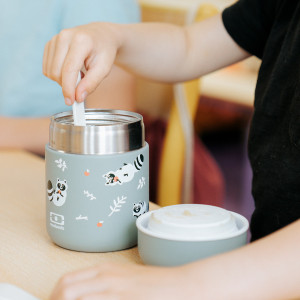 Boite Bento Isotherme enfant en inox MB Capsule "Raccoon Vert" Monbento