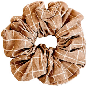 Chouchou en coton "Carreaux Camel" Zakuw