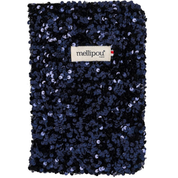Protège carnet de santé paillettes bleues "Rolland"