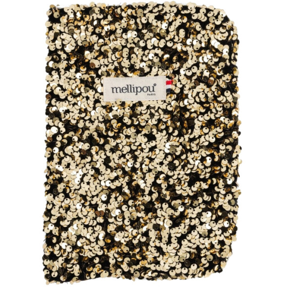 Protège carnet de santé paillettes dorées "Chantal"