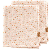 2 petits langes en mousseline de coton bio "Garden Flowers" (70x60)