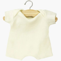 Body shorty en maille côtelée "jaune pastel" pour poupon Babies Minikane