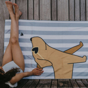 Serviette de plage en microfibre (140 x 70 cm) "Minus Chiot" Zakuw