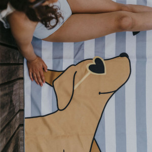Serviette de plage en microfibre (140 x 70 cm) "Minus Chiot" Zakuw