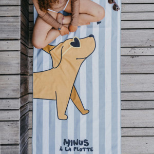 Serviette de plage en microfibre (140 x 70 cm) "Minus Chiot" Zakuw