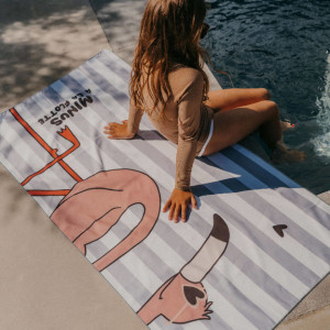 Serviette de plage en microfibre (140 x 70 cm) "Minus Flamand" Zakuw