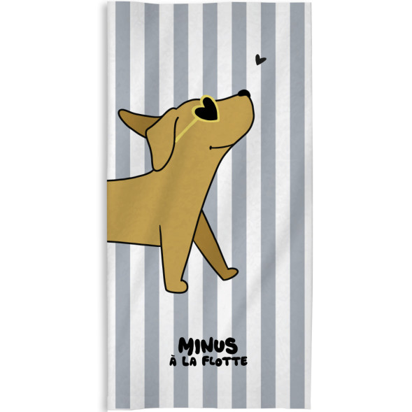 Serviette de plage en microfibre (140 x 70 cm) "Minus Chiot"