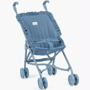 Poussette à volants pour poupée et poupon "Jean Bleu" Minikane