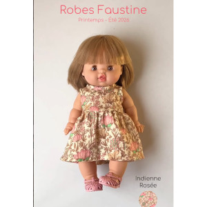 Gordis - Robe Faustine sans manches "Indienne Rosée" pour poupée Gordis Minikane