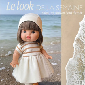 Gordis - Tutu Rosana "Rayures Beige" pour poupée Gordis Minikane