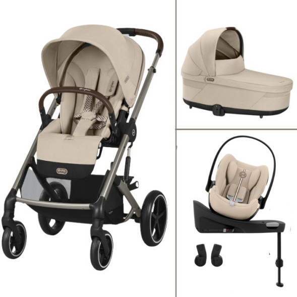  Poussette Balios S Lux 3 "Almond Beige" + Nacelle S Lux + Cloud G3 Plus + Base G3 + Adaptateurs