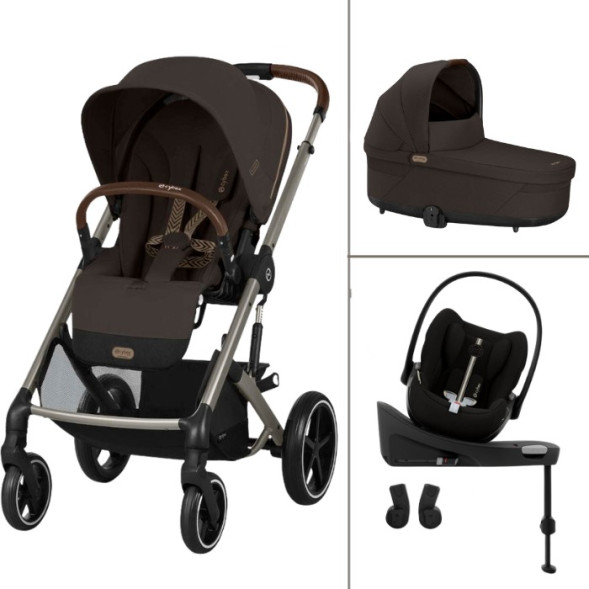  Poussette Balios S Lux 3 "Chocolate Brown" + Nacelle S Lux + Cloud G3 Plus + Base G3 + Adaptateurs