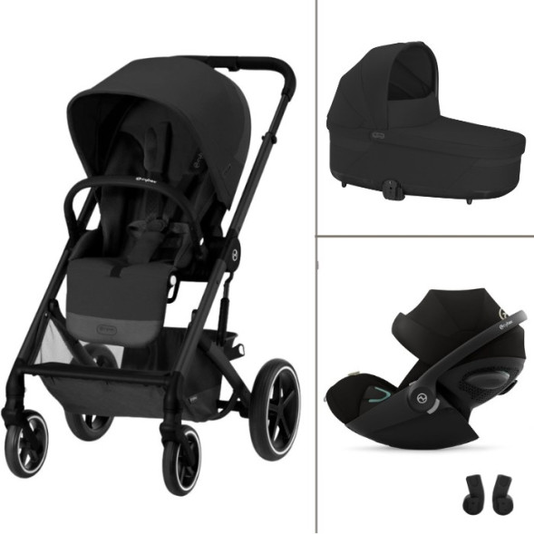  Poussette Balios S Lux 3 "Moon Black" + Nacelle S Lux + Cloud G3 Plus + Adaptateurs
