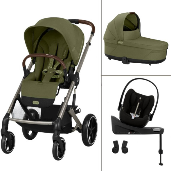  Poussette Balios S Lux 3 "Moss Green" + Nacelle S Lux + Cloud G3 Plus + Base G3 + Adaptateurs