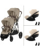  Poussette jumeaux Gazelle S2 "Almond Beige" + 2 Cloud G3 PLUS