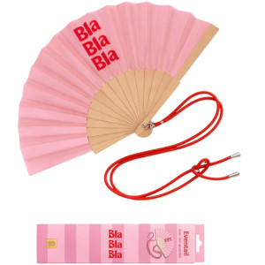 Eventail "Bla Bla Bla" avec Bandoulière et Boîte Cadeau Woom