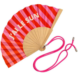 Eventail "J'ai Le Sun" avec Bandoulière et Boîte Cadeau Woom