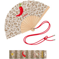 Eventail "I'm Hot Leopard" avec Bandoulière et Boîte Cadeau