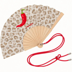 Eventail "I'm Hot Leopard" avec Bandoulière et Boîte Cadeau Woom