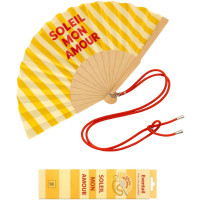 Eventail "Soleil Mon Amour" avec Bandoulière et Boîte Cadeau