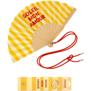 Eventail "Soleil Mon Amour" avec Bandoulière et Boîte Cadeau Woom